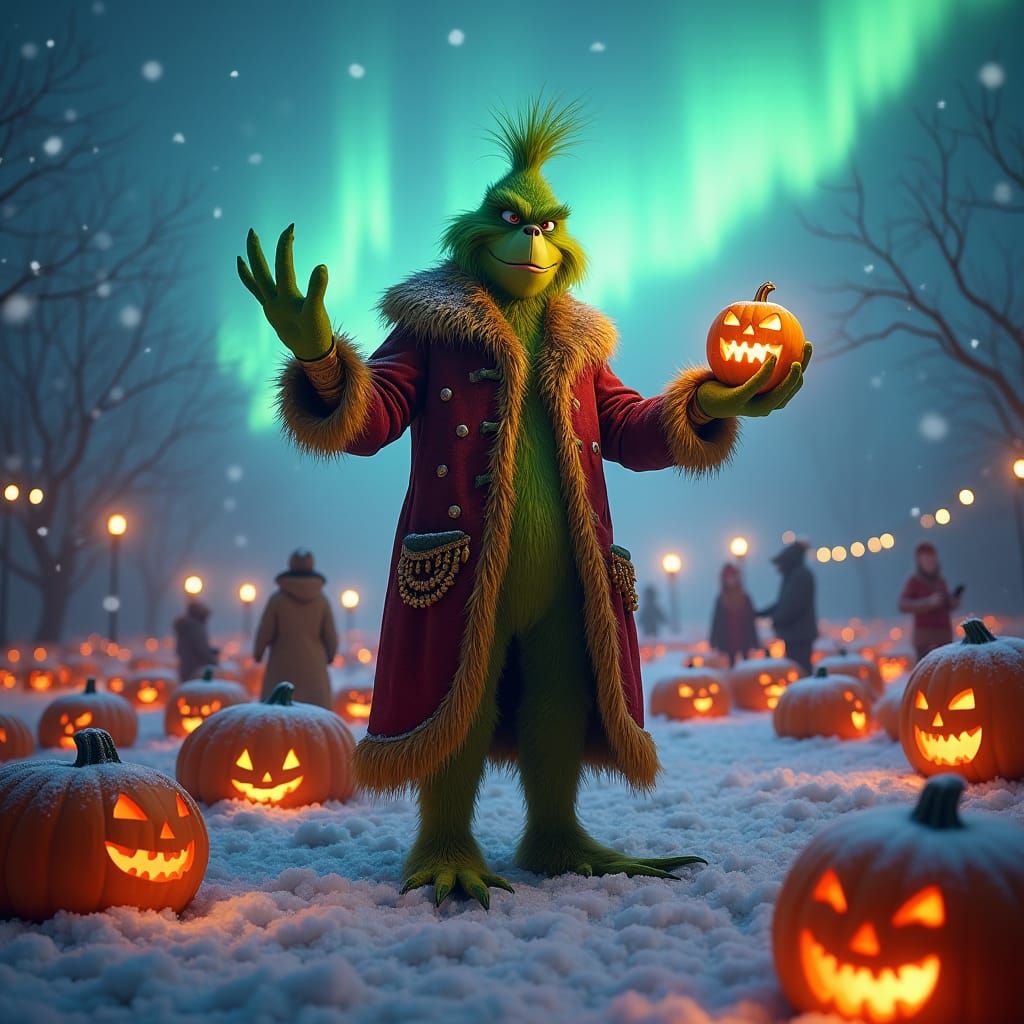Grinch as Northern Lights King of Halloween