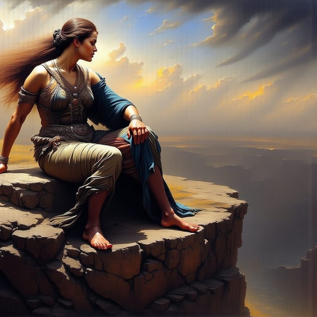 Feet on a Mountain Ledge