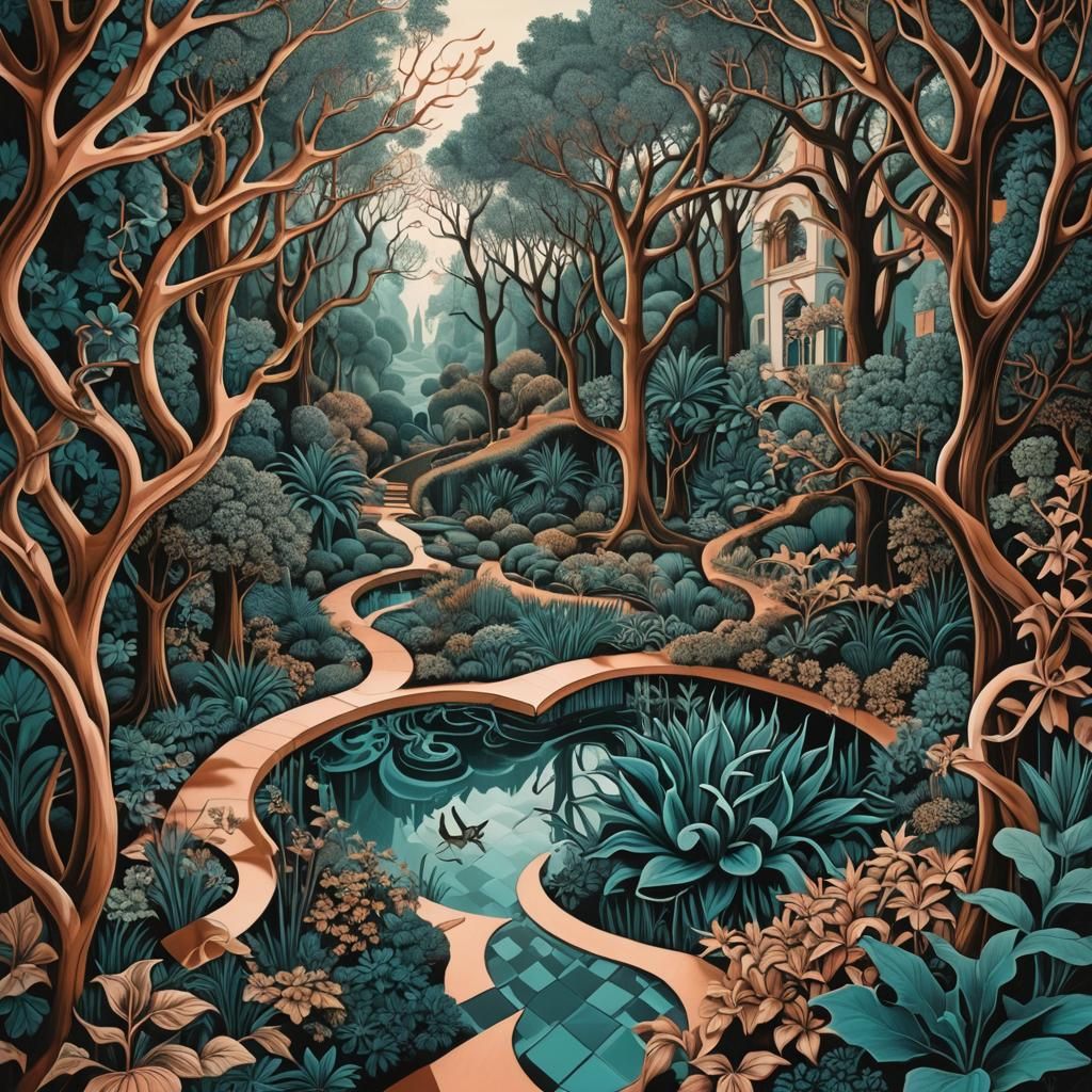 Surreal Garden of Optical Illusions