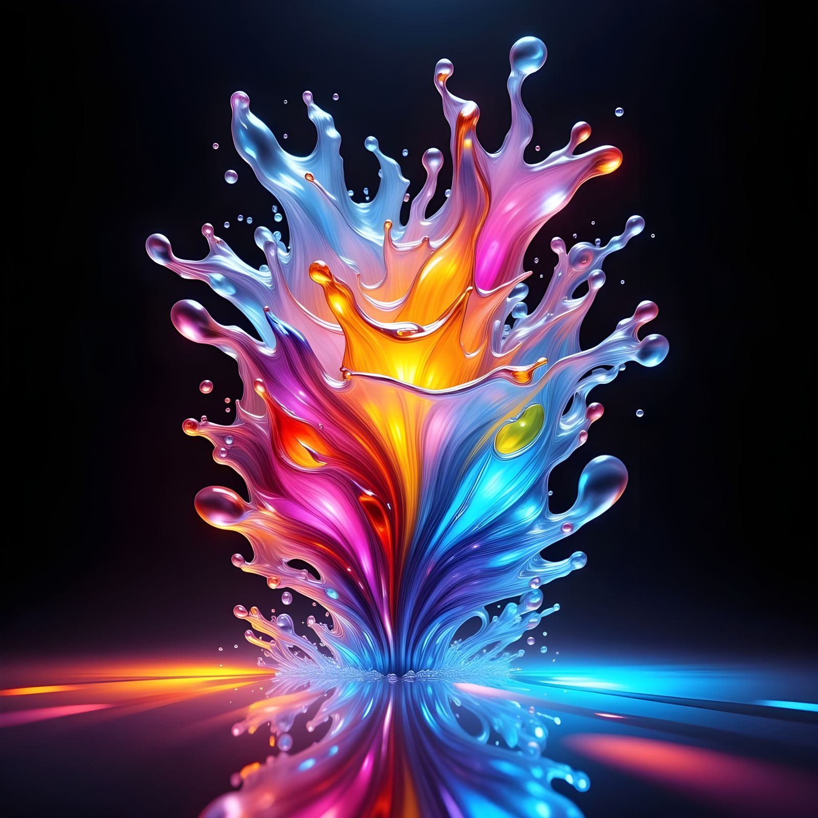 Luminous Rainbow Glass Sculpture in Hyperrealism