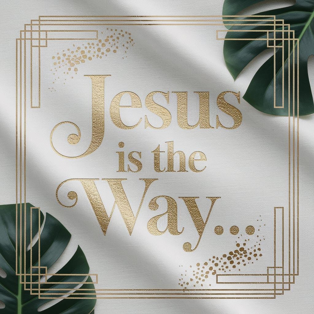 Golden Cursive Scripture in Art Deco Style