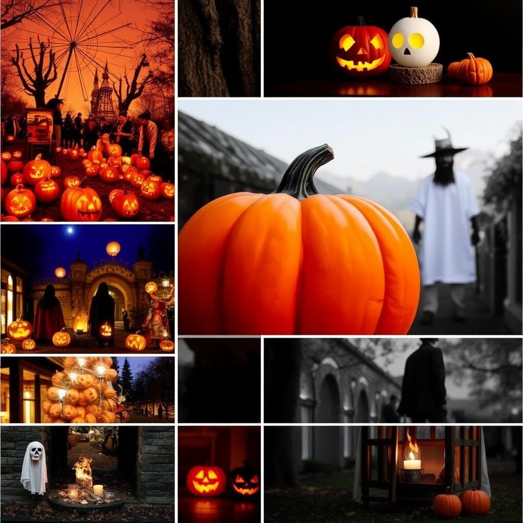 Global Halloween Traditions Collage