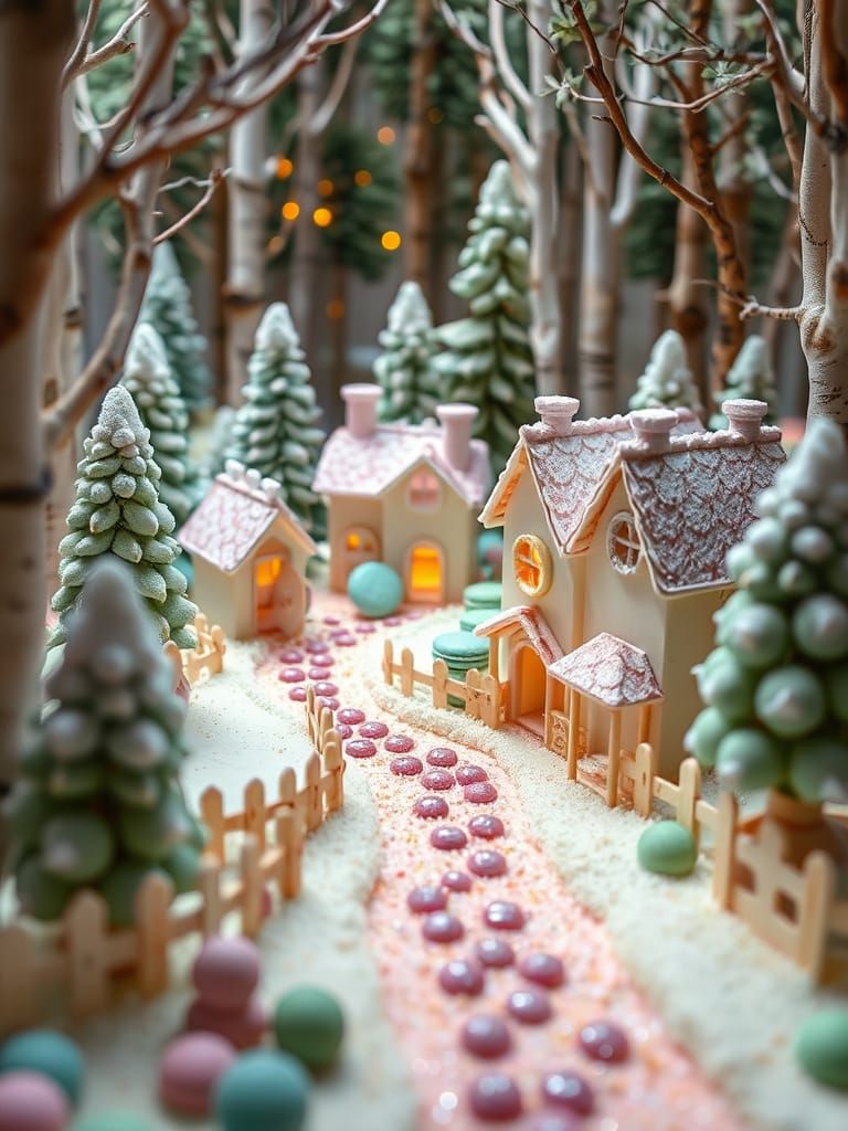 Whimsical Macaron Village in Buttercream Forest