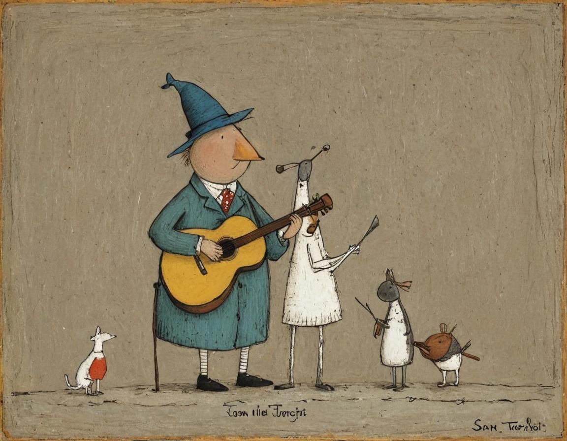 Charming Little Musician Illustration