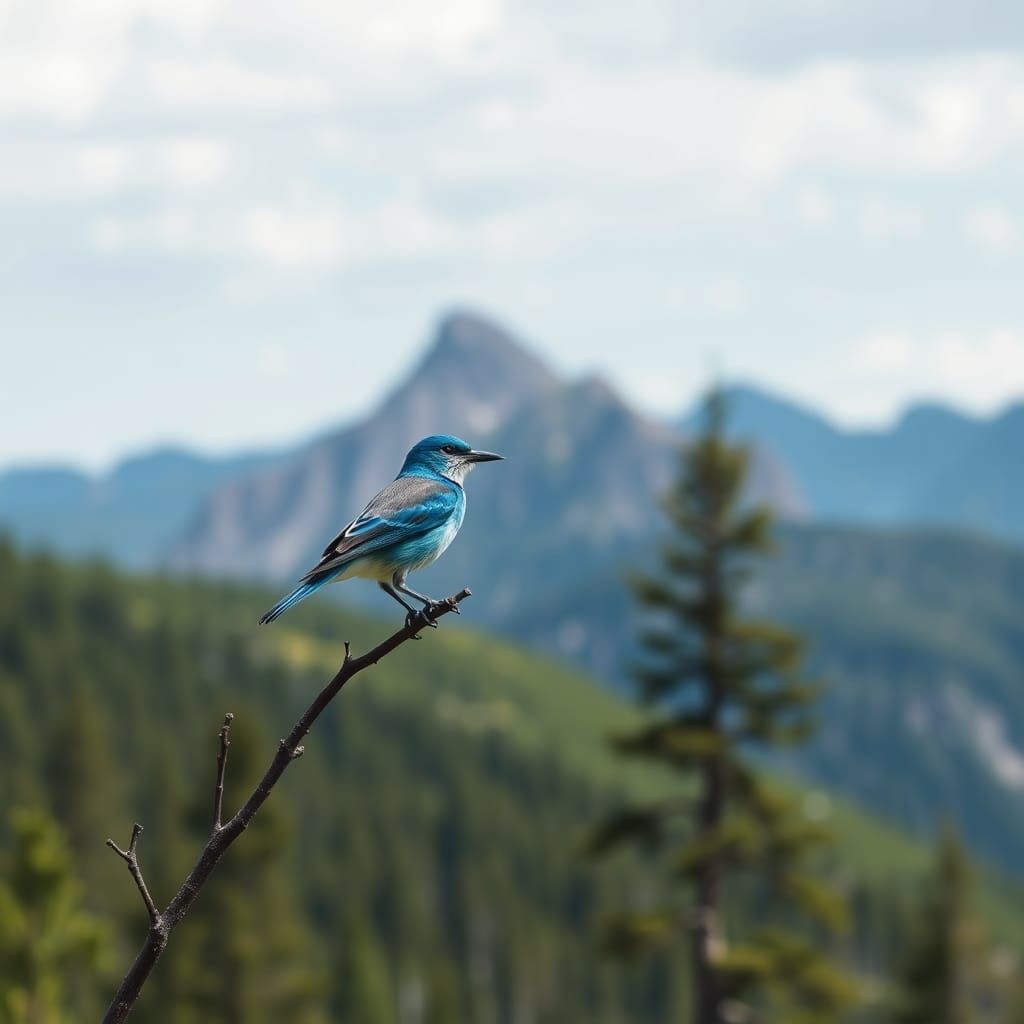 Mountain Bluebird Digital Rendering