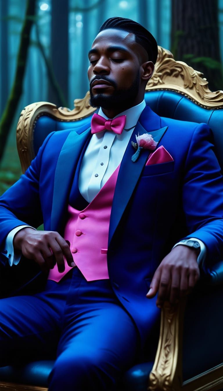 Sleeping Beauty Inspired Dark Forest Wedding Tuxedo Masterpi...