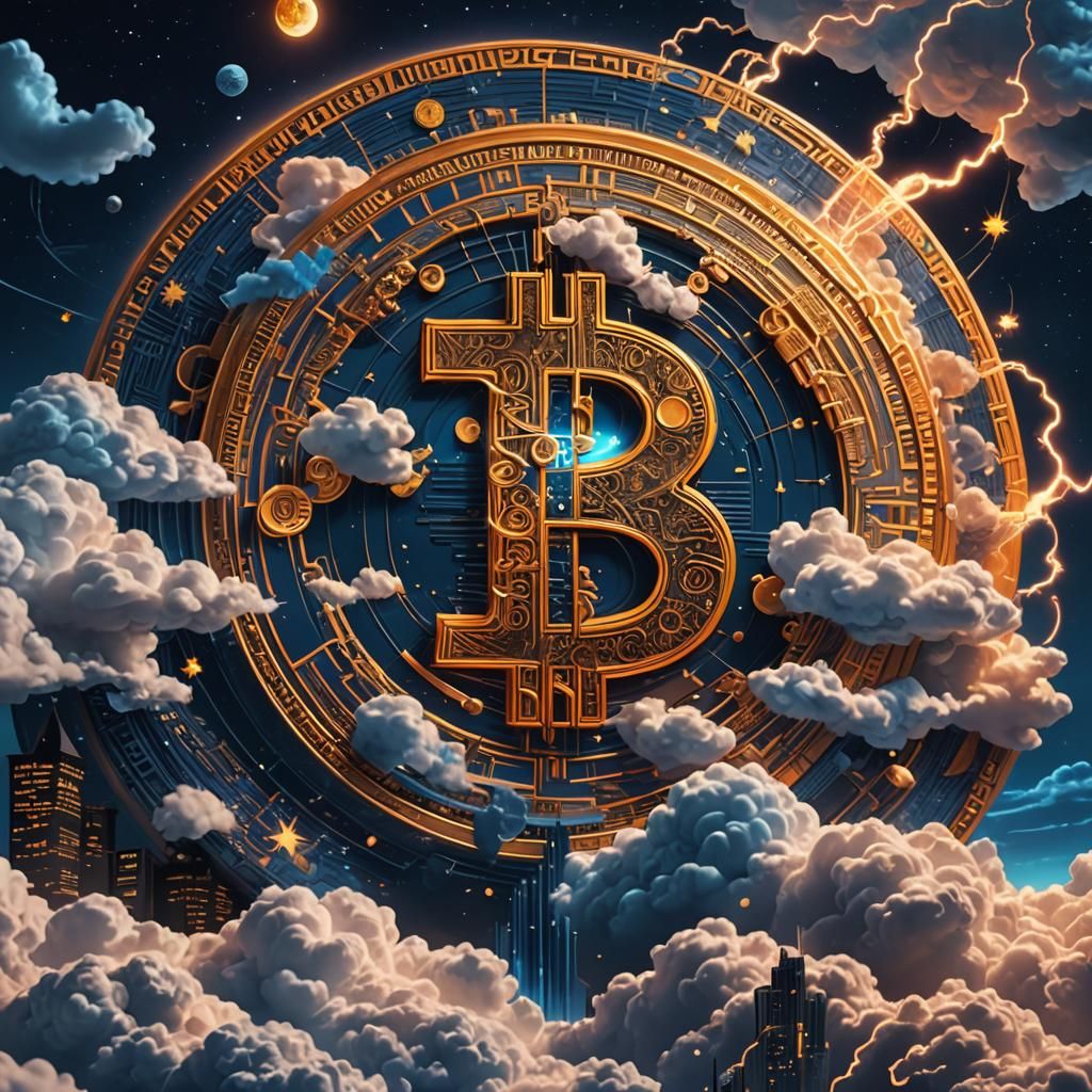 Bitcoin Ascends to the Moon: Fantasy Concept Art