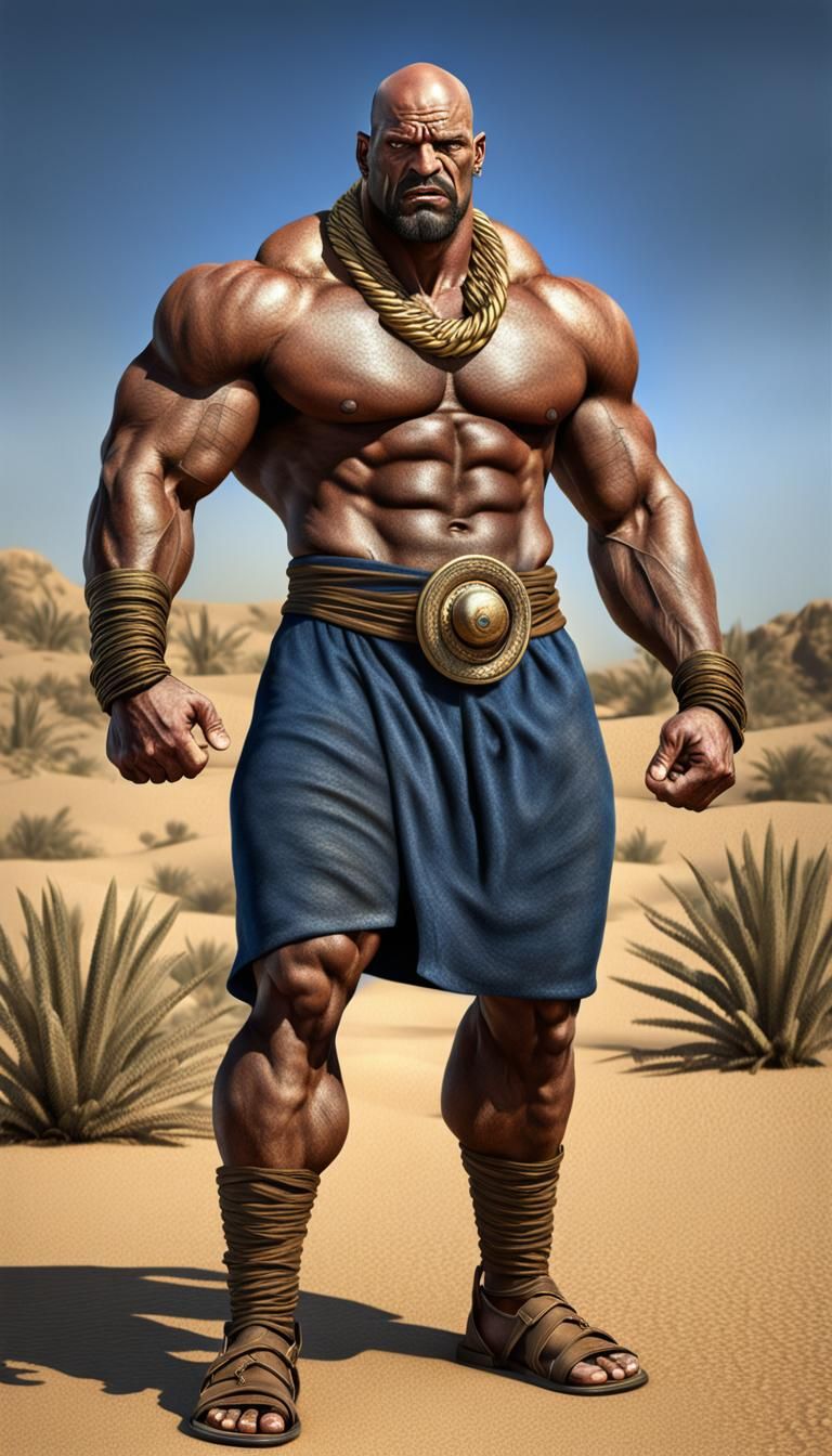 Photorealistic Thug with Dark Stubble in Desert