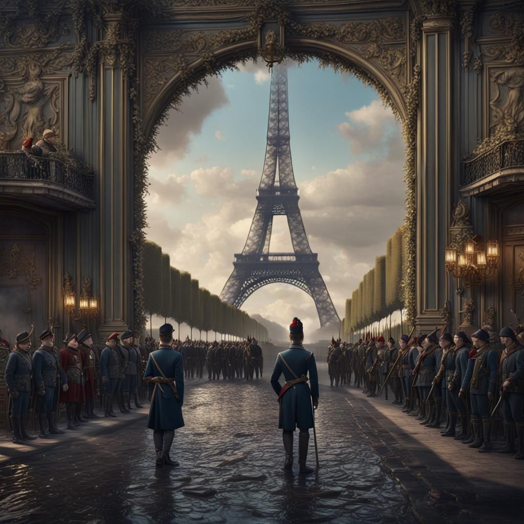 French Surrender at Paris: Detailed Matte Painting