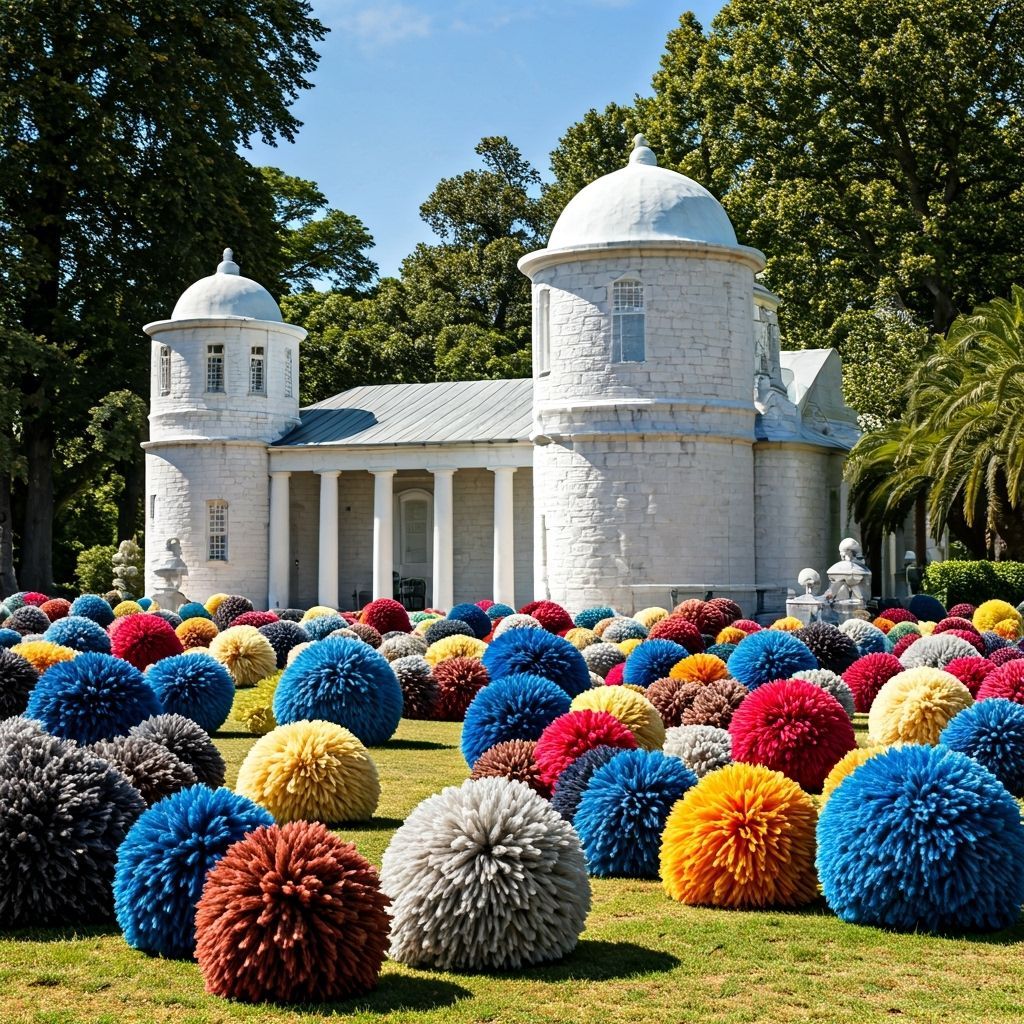 The Prisoner Village with Giant Pompoms
