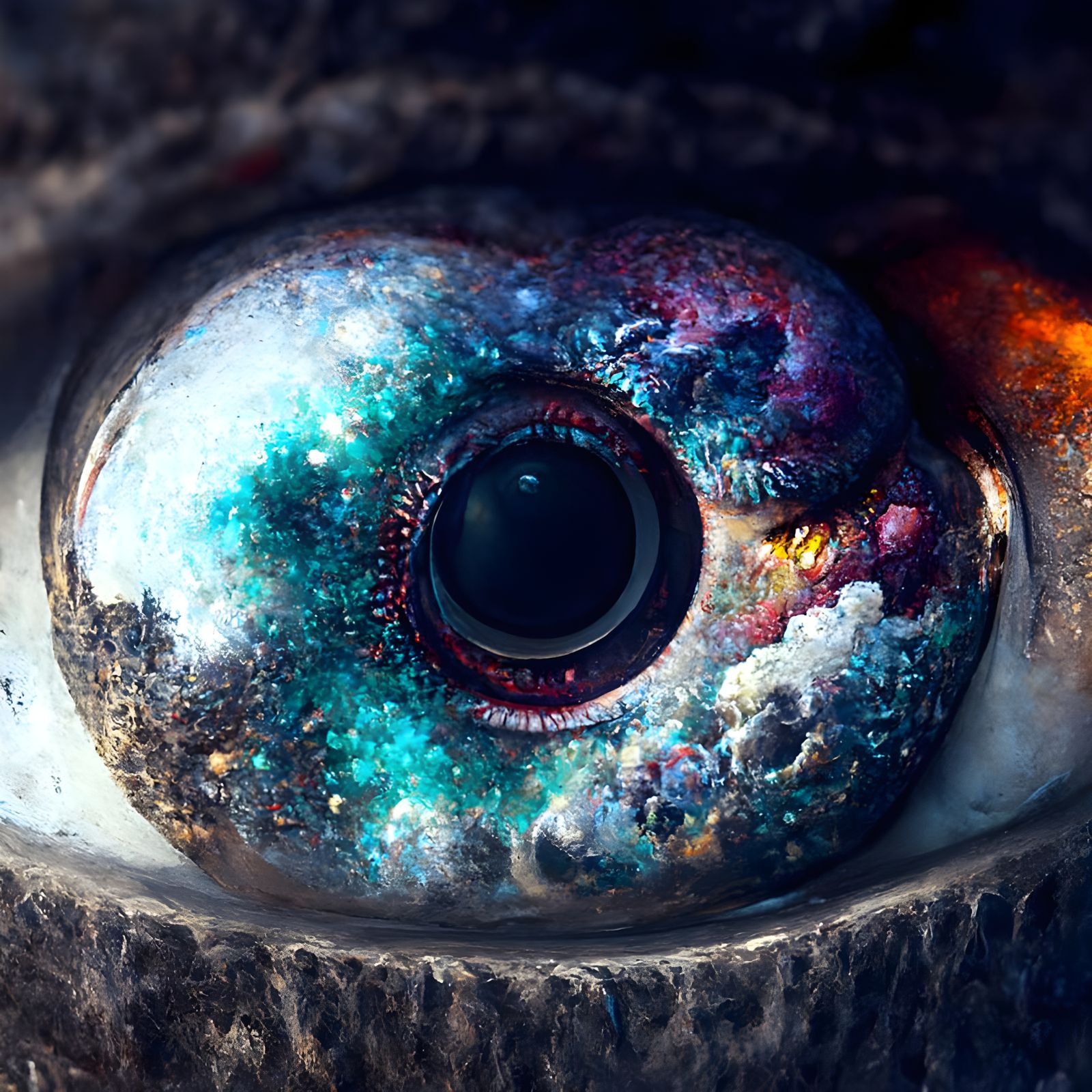 Galactic Eye Close-up in Photorealistic Style