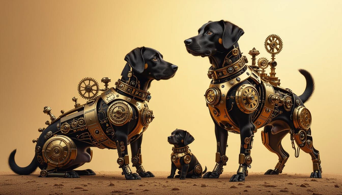 Steampunk Dogs in Surreal Fantasy World