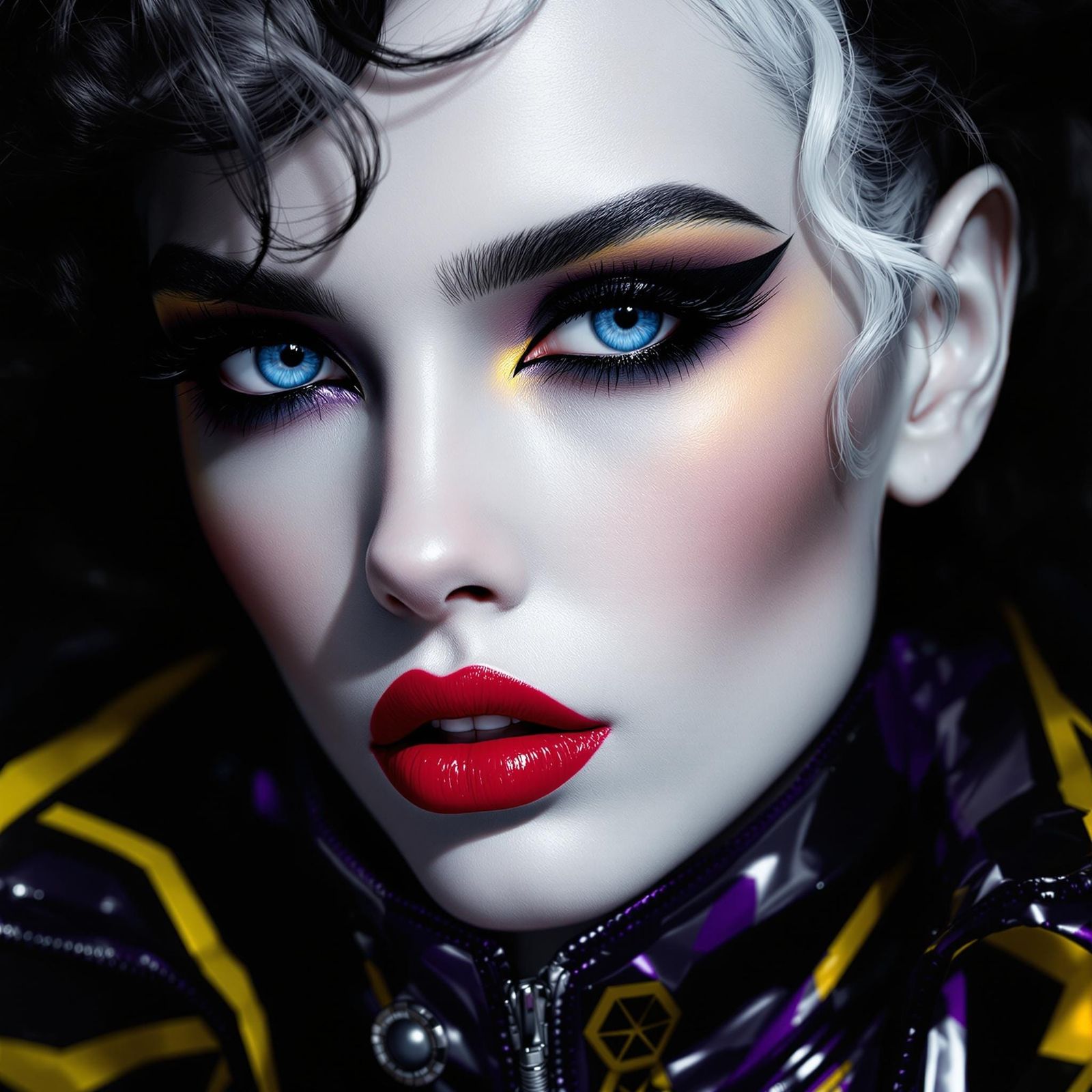 Haunting Portrait in Dramatic Lighting with Edgy Style