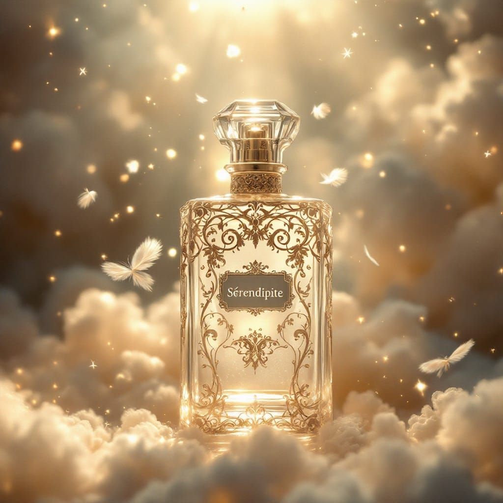 Ethereal Perfume Bottle 'Sérendipité' in Art Nouveau Style