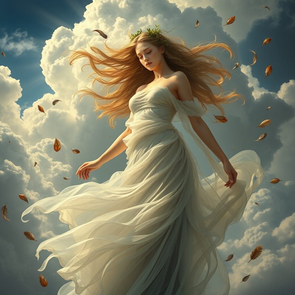 Goddess of Wind in Digital Matte Painting Style