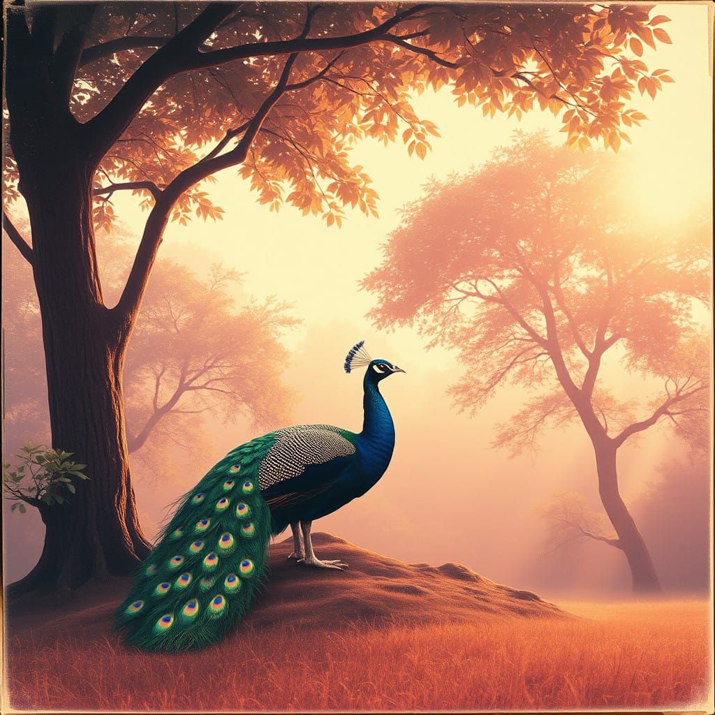 Whimsical Morning Paradise in Art Nouveau Style