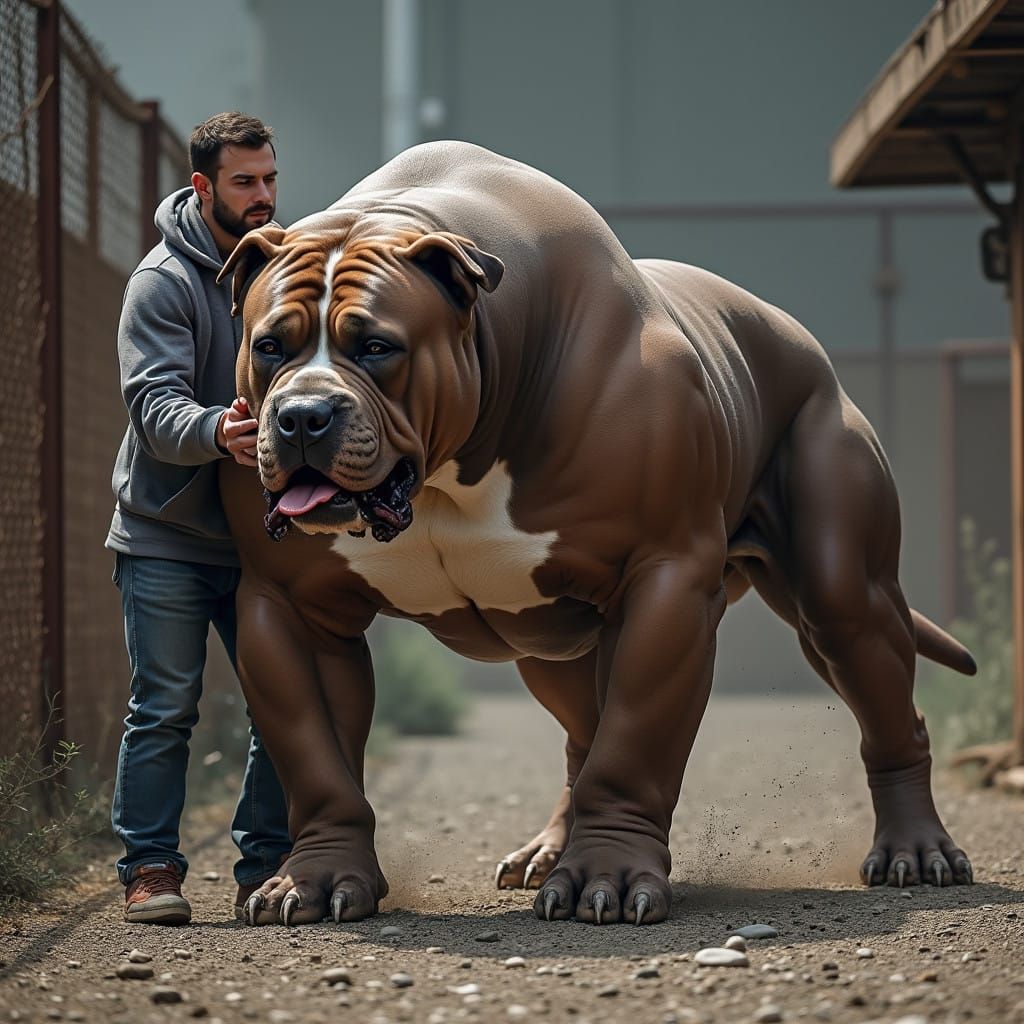Muscled American Pit Bull Terrier Exudes Raw Strength in Ind...