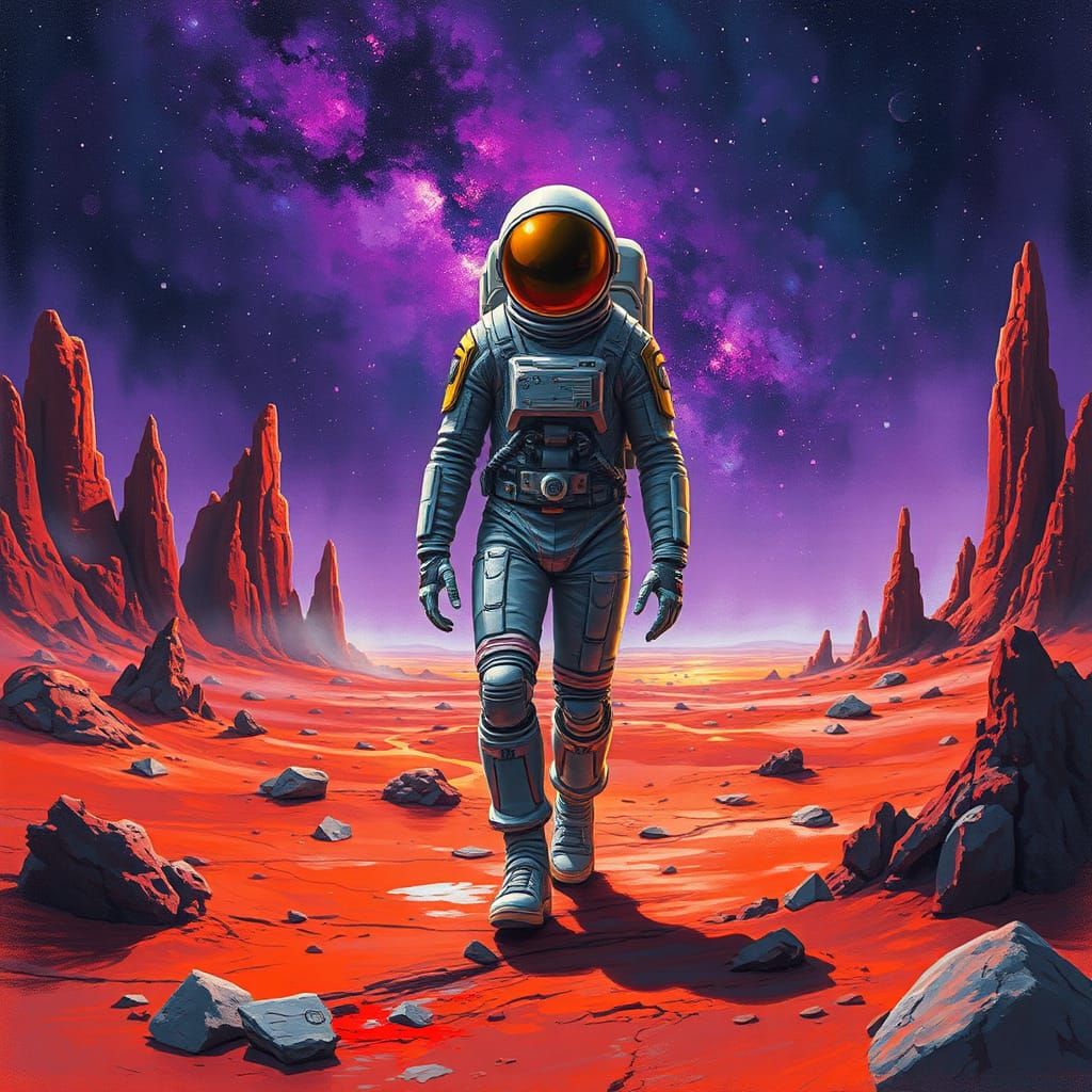 Astronaut's Journey on a Distant Planet