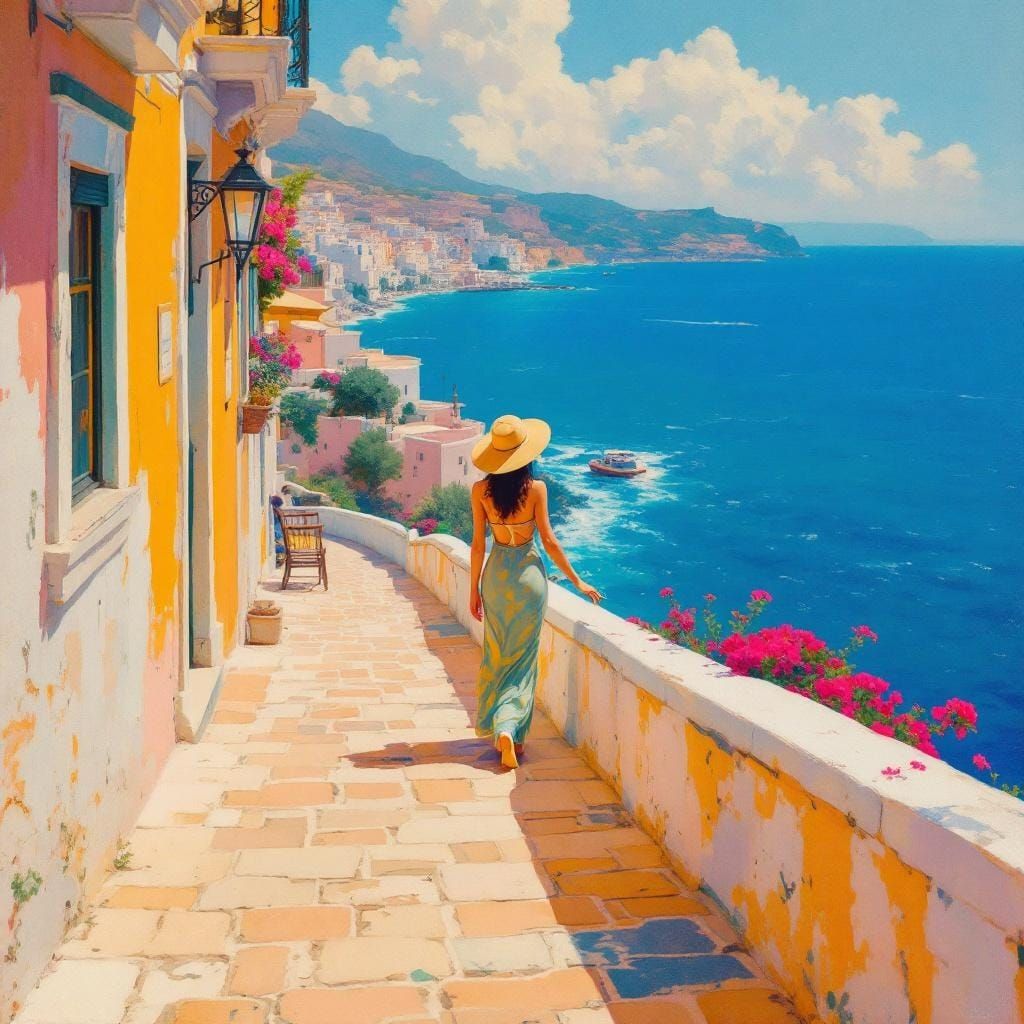 Mediterranean Woman in Sunlight, Classical Realism