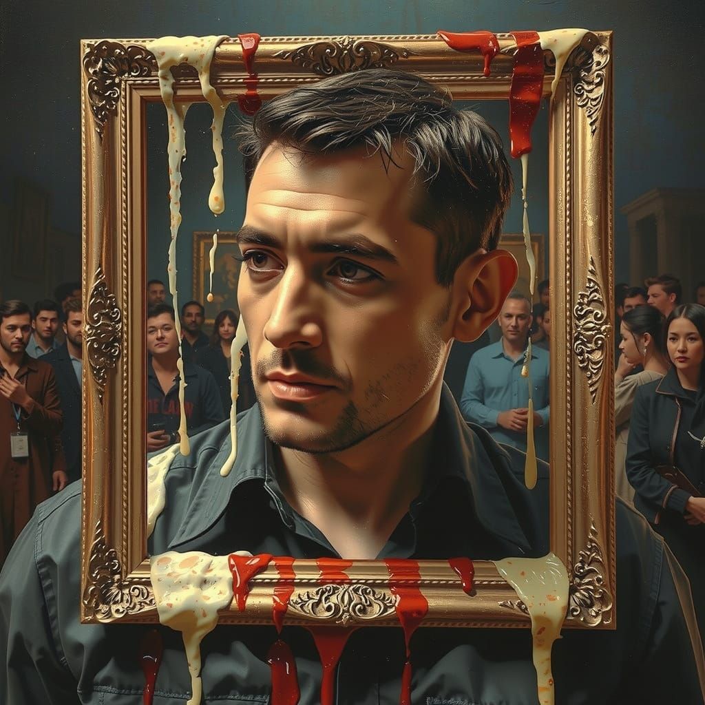 Majestic Oil Painting Transcends Reality with Dripping, Melt...