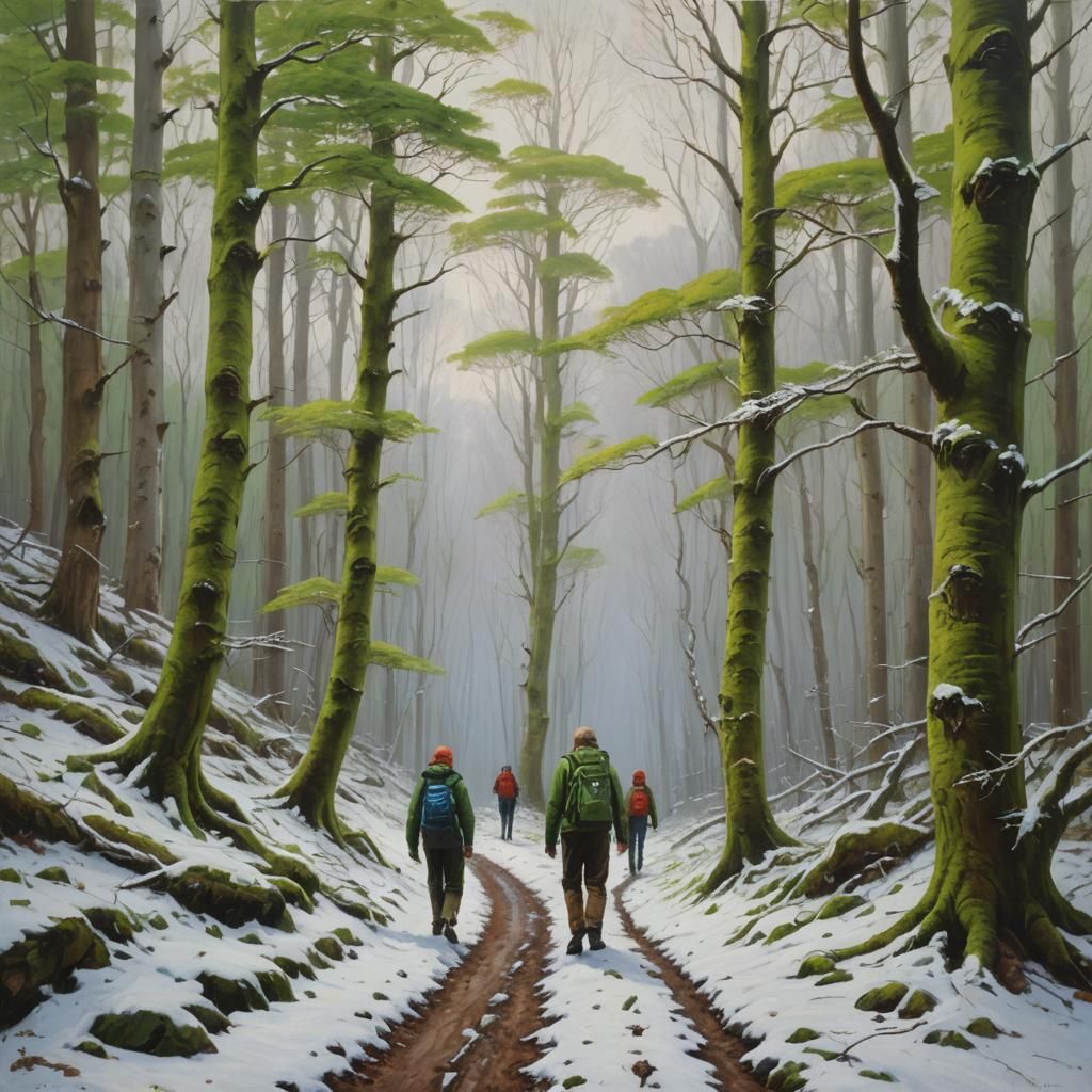 Beech Forest Walk, Oil Painting by Gurney
