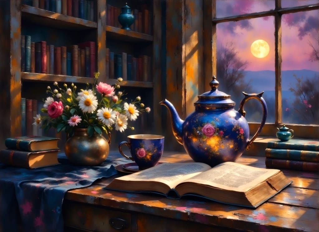 Rustic Nighttime Study in Oil Paintings