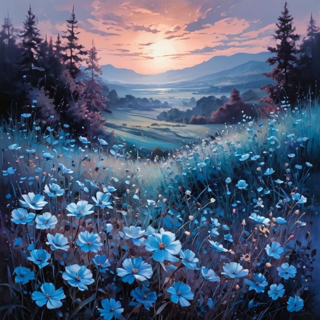 Whispering Evening Blooms in Soft Purple Hues