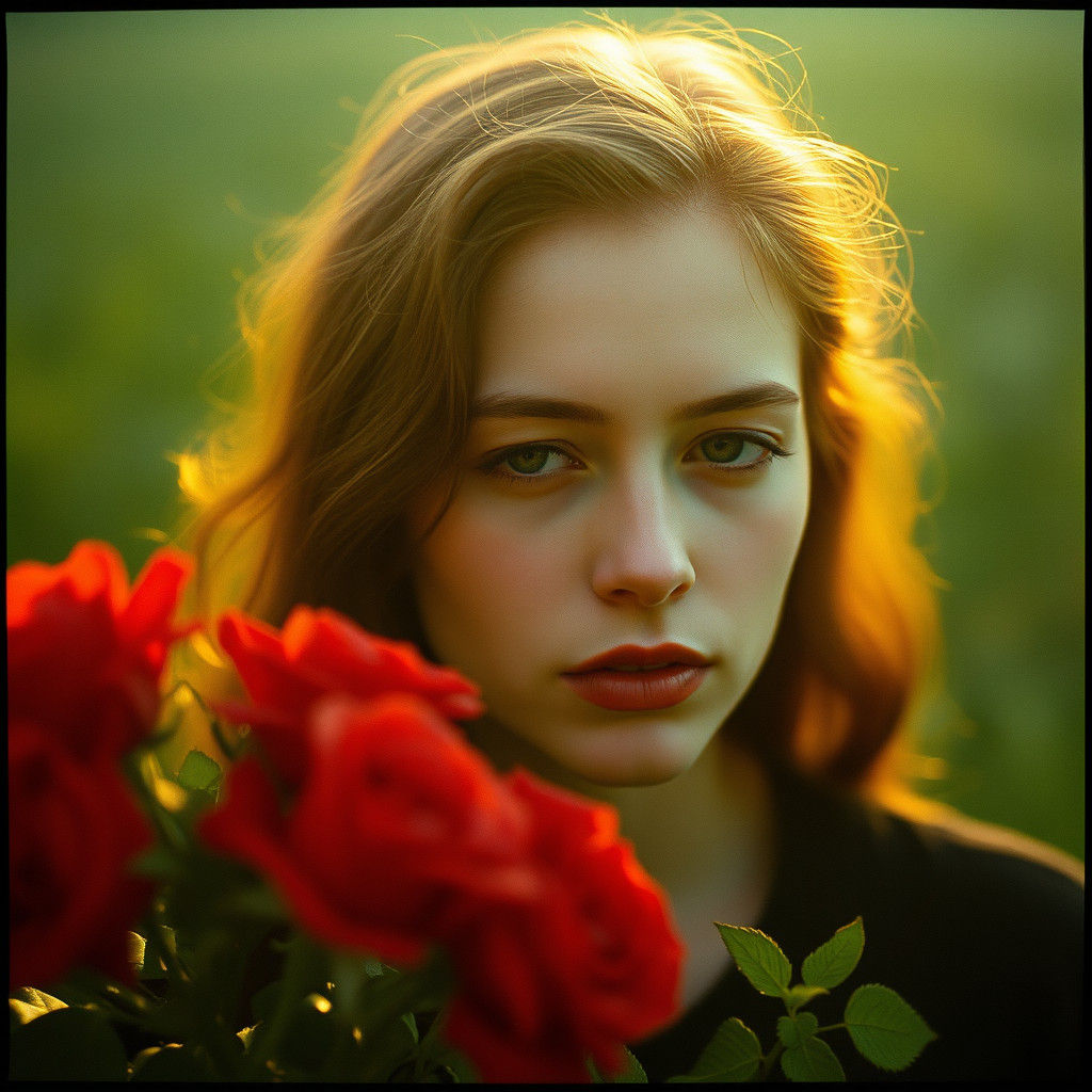 Haunting Film Still: The Wild Rose in Golden Light