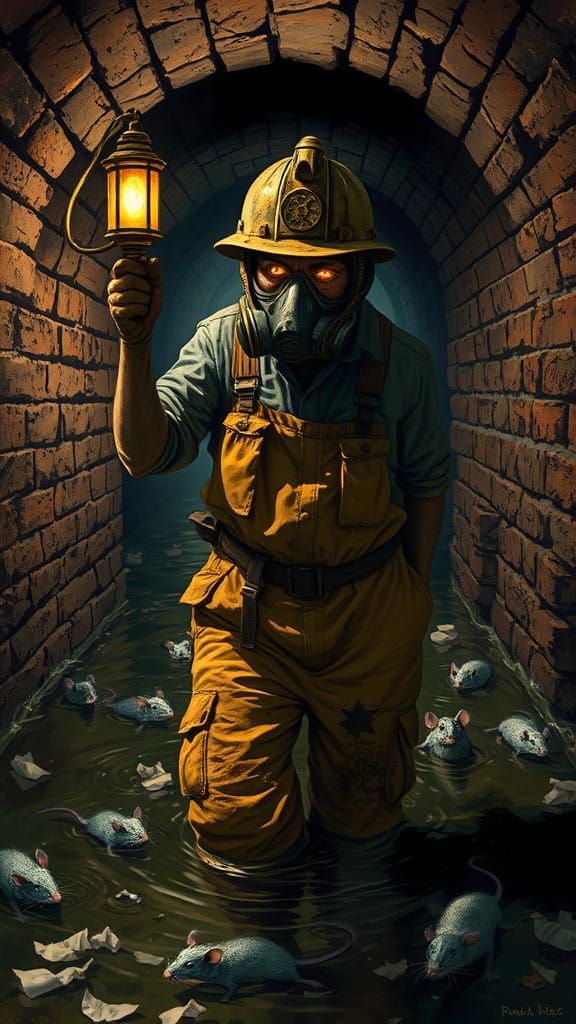 Gritty 1950s-Style Sewer Worker Treades Murky Waters