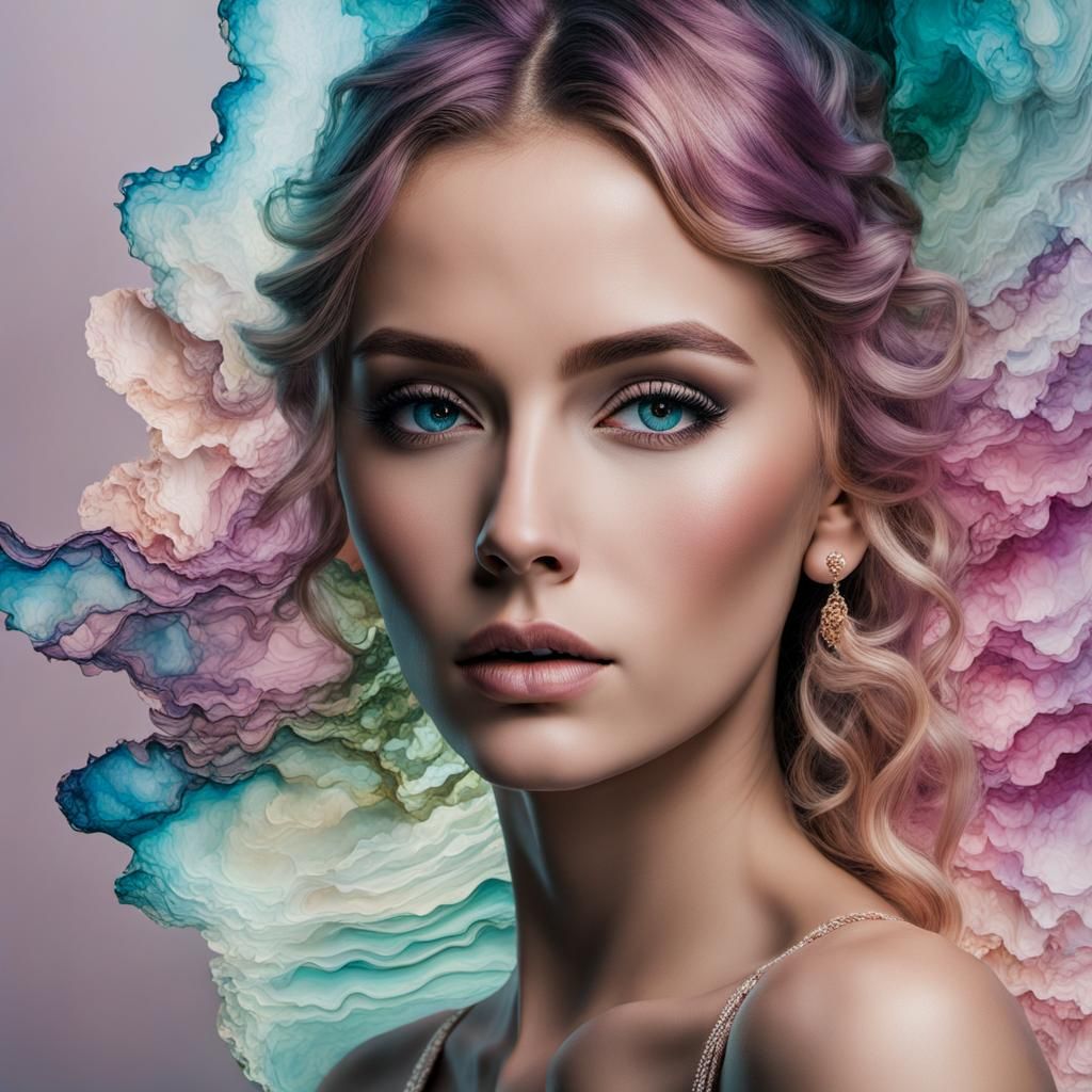 Beautiful Woman with Textured Face
