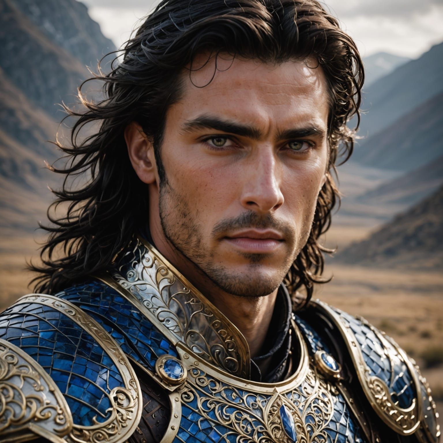 Cyberpunk Hero in Intricately Woven Armor