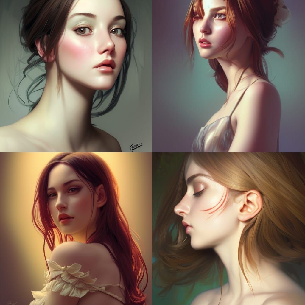 Honeysuckle Egirl Portrait in Hyperdetailed Style