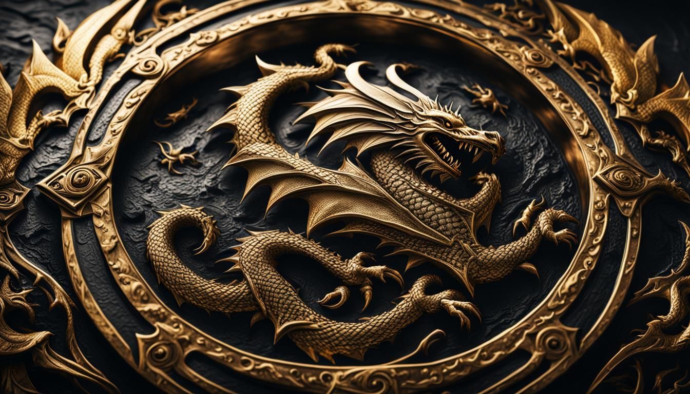 The Witcher: Gold and Black Dragon Shield