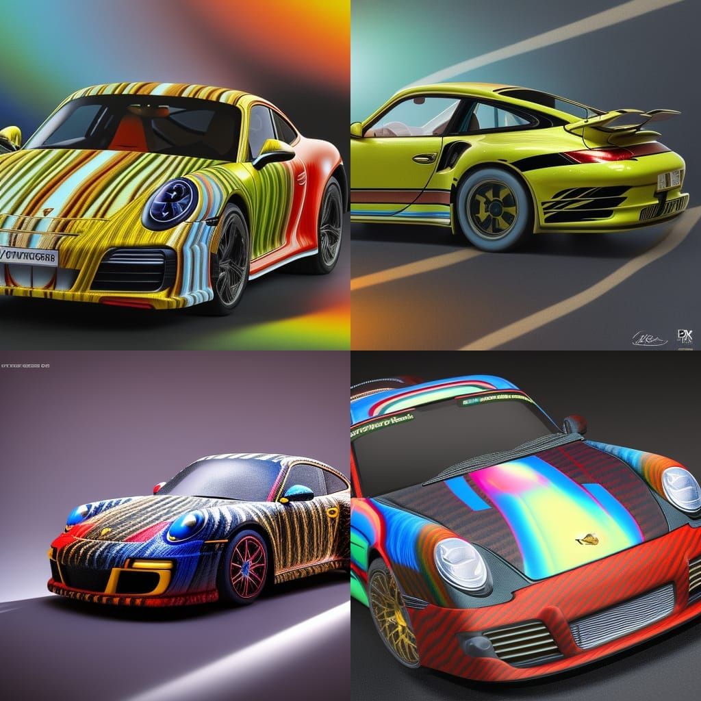 Fantastical Polymer Clay Porsche 911 Turbo in 3D