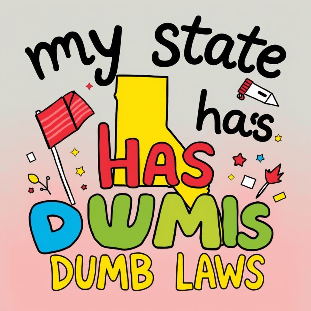 Whimsical Anarchy Poster Exposing Ridiculous State Laws