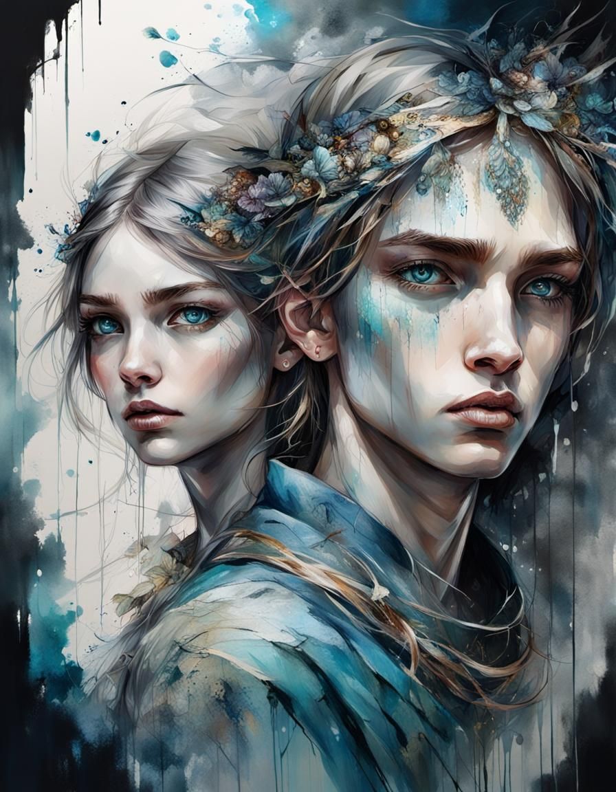 Expressive Children in Medieval Village Illustration