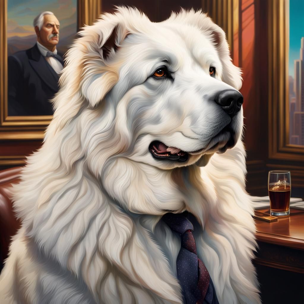 Pyrenean Mountain Dog CEO in 1920's Style