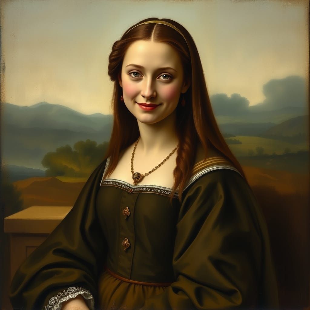 Regal Woman in Sfumato Style