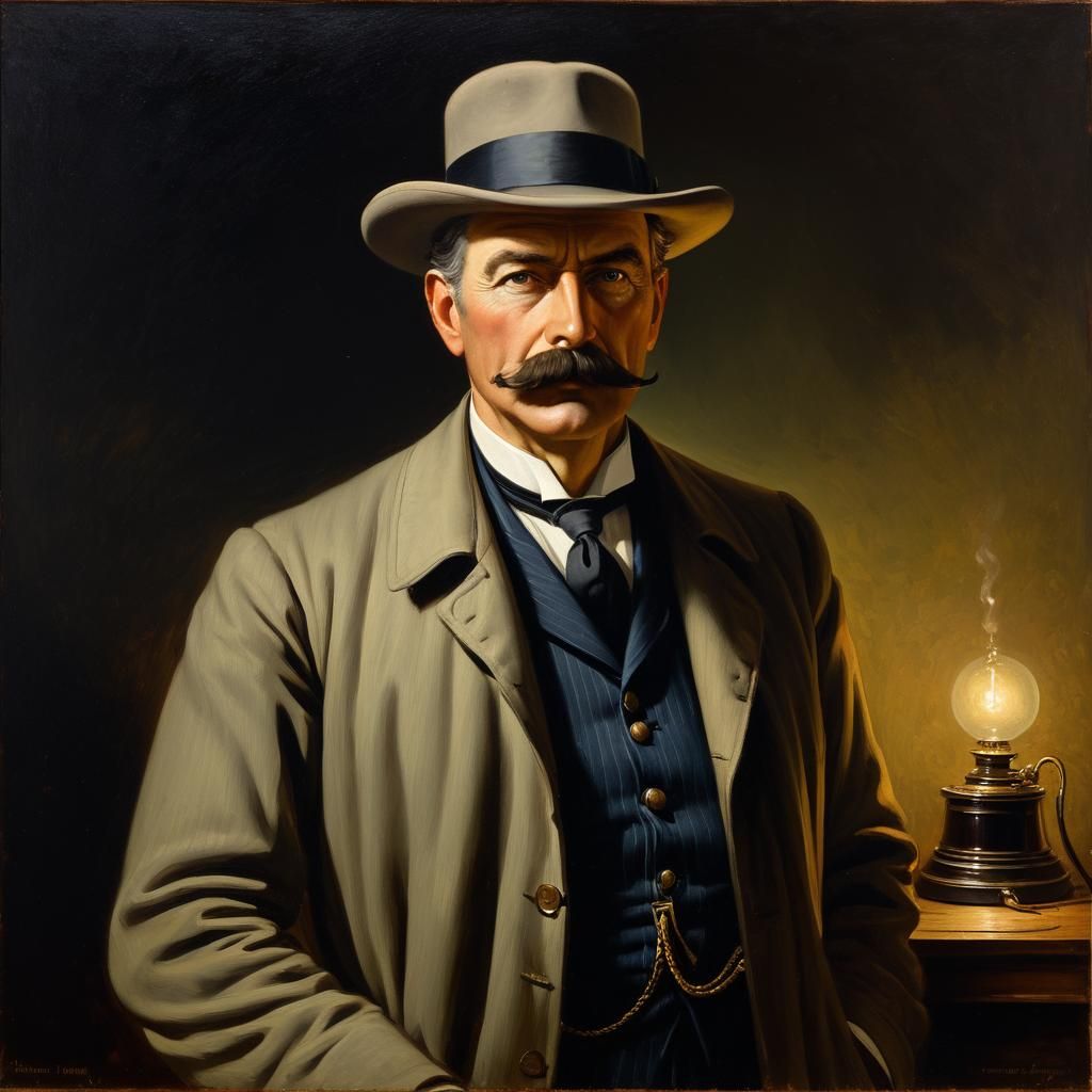 19th Century Detective in Oil Painting Style