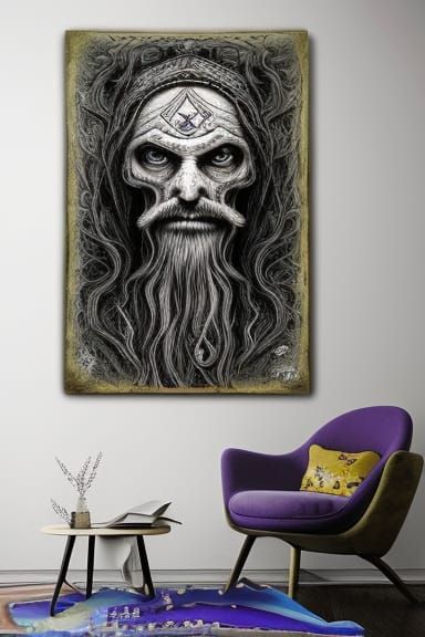 Underwater Lich King Portrait in Dark Fantasy Style