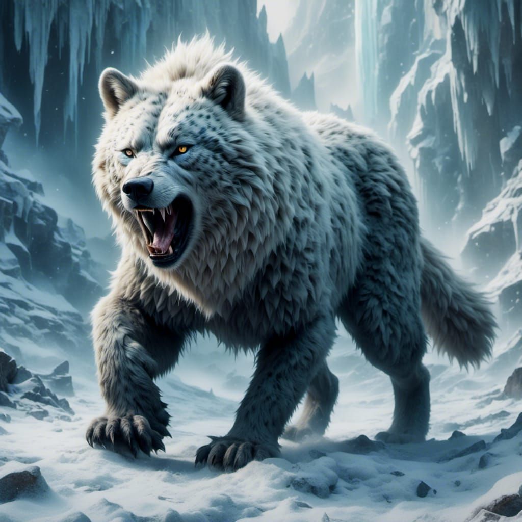 Terrifying Hybrid Roars in Icy Cave