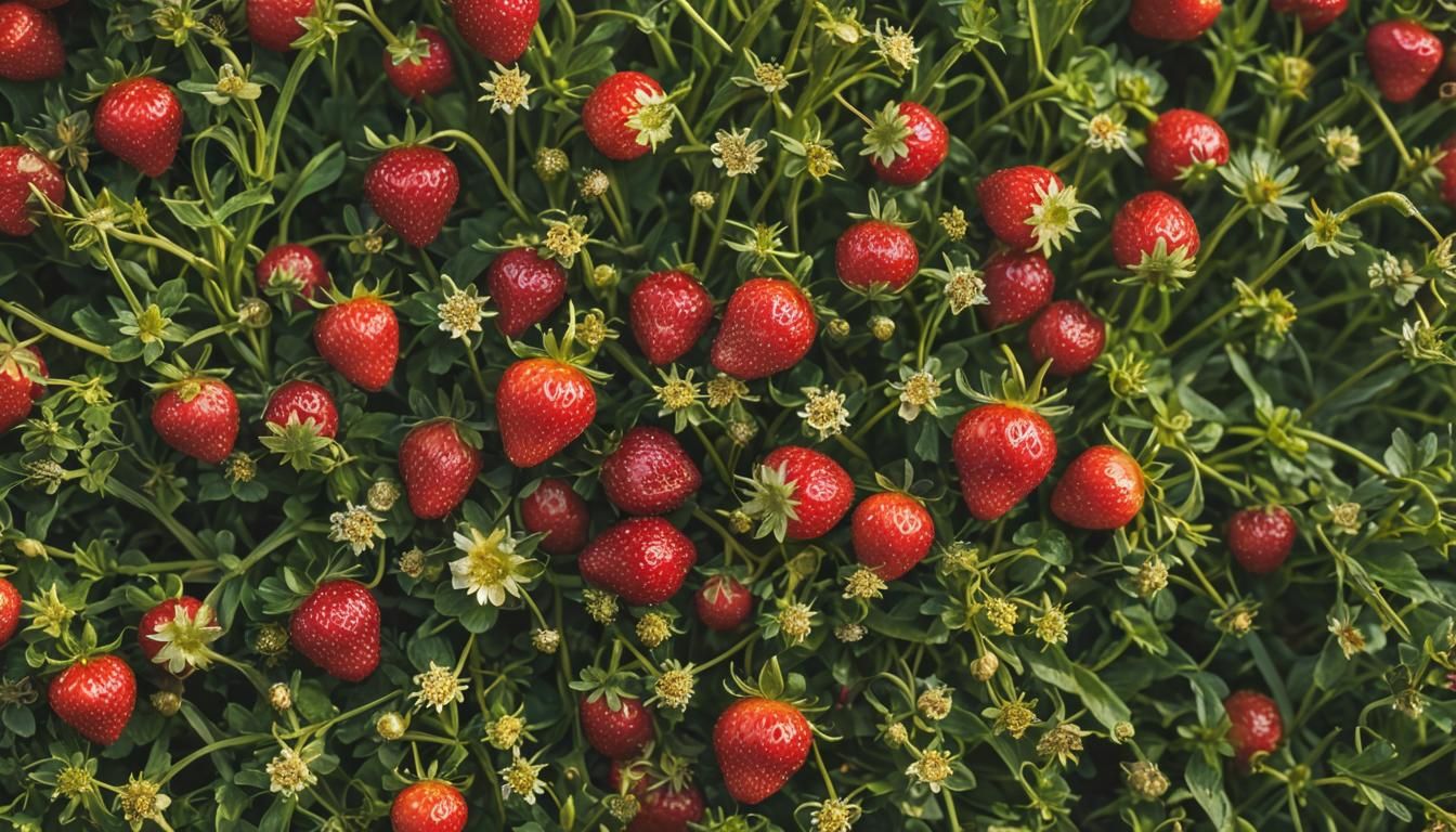 Ripe Strawberry in Renaissance Style, Macro Photography