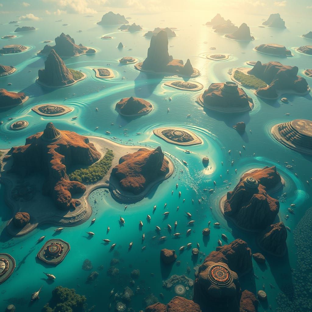 Aqua Prime:

Description: A predominantly ocean world with scattered, large archipelagos and deep, warm seas. Marine lif...