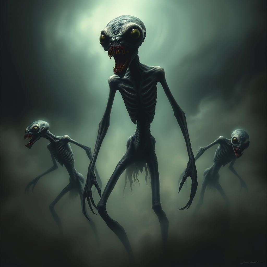 Dark, Grotesque Beasts Emerge from the Shadows in a Haunting...