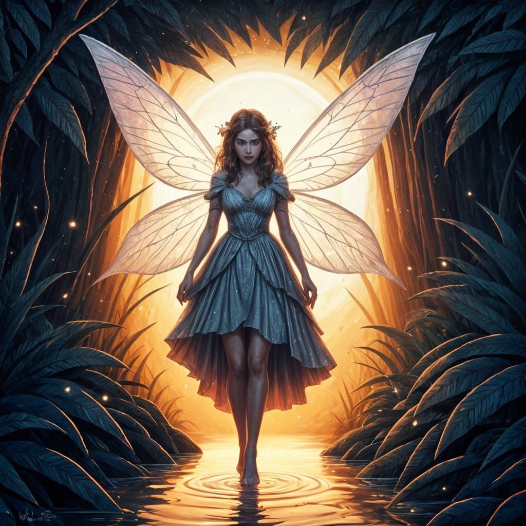 Freckled Fairy Kisses Puppy in Spring Forest