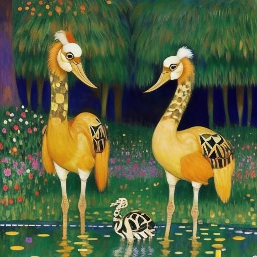 Cute Creature Inspired by Klimt, Monet, and Klee