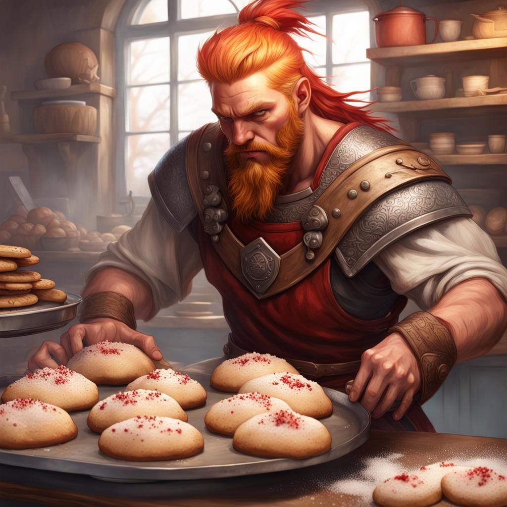 Viking Warrior and Baker Girl: 8K Digital Portrait