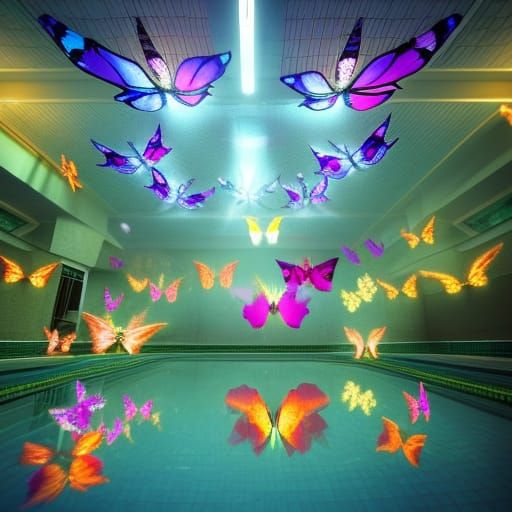 Butterflies Ascending: Whimsical Digital Art