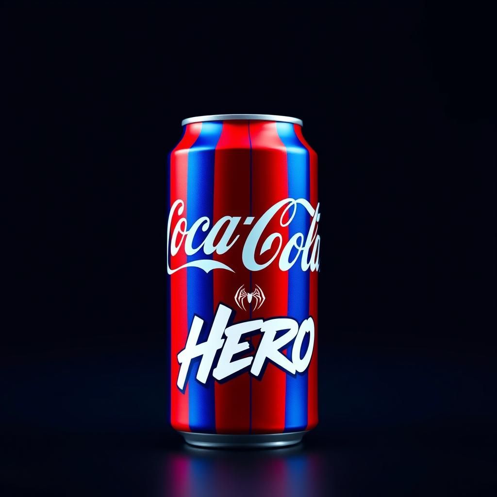 Coca-Cola Can in Spiderman Hero Comic Style