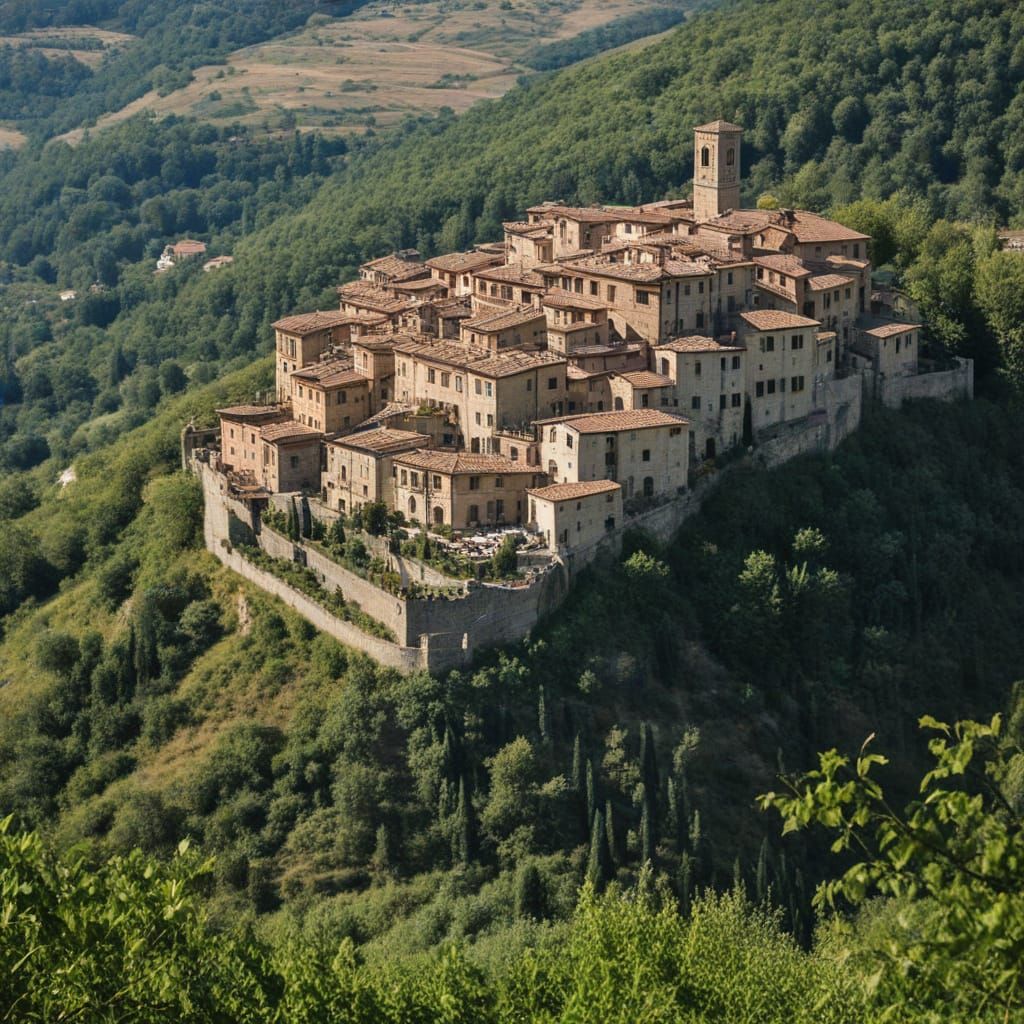 Picturesque Tuscan Hillside Town